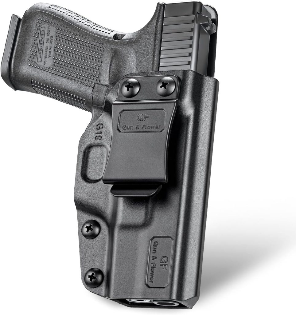 IWB Holster Compatible with Glock 19 Gen 3-5 Glock 23/32 Gen 3-4 Glock 19X/44/45, Inside Waistband Carry Holster Compatible with G19 G19x G23 G32 G45, 9mm Holster, Available in Kydex and Polymer
