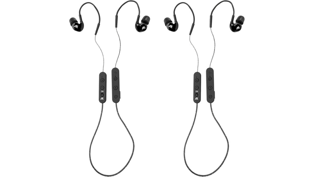 AXIL GS Extreme 2.0 electronic shooting earbuds with neckband wires on a white background.