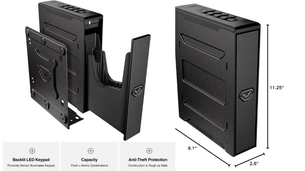 VAULTEK Essential Series Quick Access Handgun Safe with Auto Open Door and Rechargeable Lithium-ion Battery (SE20) (Slider Safe)