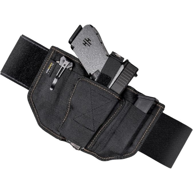 VNSH Belly Band Holster for Concealed Carry with 2 Built-in Mag Pouches