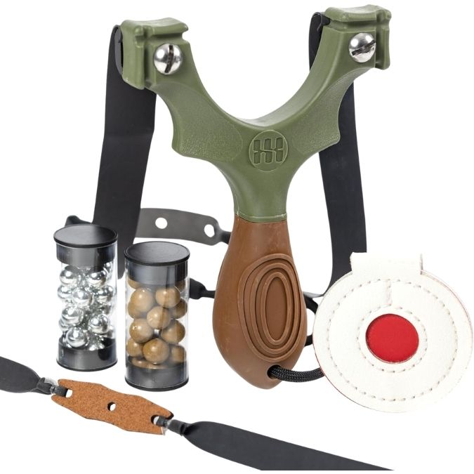Scout XT Slingshot with Target, Clay Ammo and Bands for Professional Hunting and Powerful Target Shooting - overall the best hunting slingshot