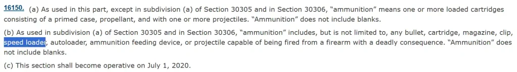 are speed loaders legal in California